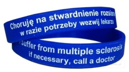 20cm Opaska, bransoletka silikonowa - Choruję na stwardnienie rozsziane -rozmiar 20cm