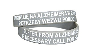20cm Opaska, bransoletka silikonowa - Choruję na ALZHEIMERA DEMENCJA -rozmiar 20cm