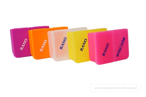 Kasetka, pojemnik, dozownik na leki, tabletki 1x2