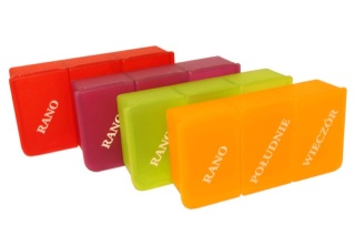 Kasetka, pojemnik, dozownik na leki, tabletki 1x3