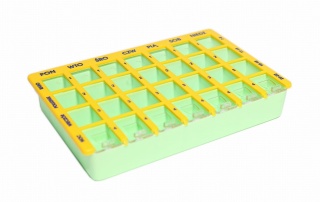 Kasetka, pojemnik, dozownik na leki, tabletki 7x4