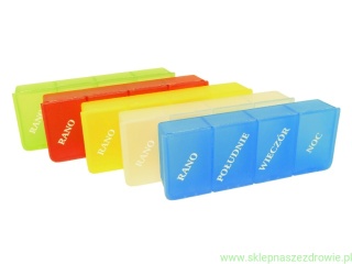 Kasetka, pojemnik, dozownik na leki, tabletki 1x4