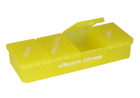 Kasetka, pojemnik, dozownik na leki, tabletki 1x4