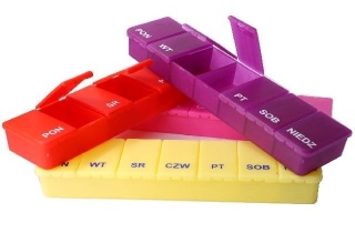 Kasetka, pojemnik, dozownik na leki, tabletki 7x1