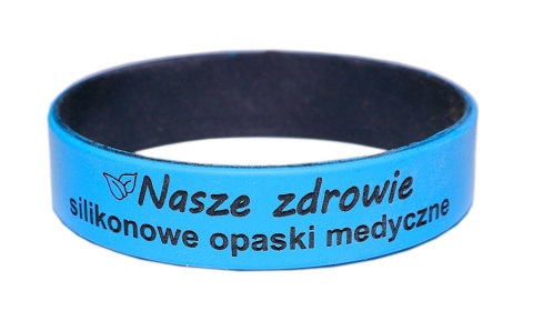 20cm Opaska silikonowa z własnym napisem na zewnątrz niebieska