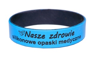 15cm Opaska silikonowa z własnym napisem na zewnątrz niebieska