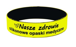 15cm Opaska silikonowa z własnym napisem na zewnątrz żółta